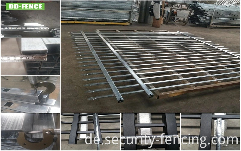 Pulvermantel Bambus Imitation Stahlstab ausgerichtet obere und untere Stiel Zufallsschweiß Metall Yard Tubular Panel Zaun Zaun Zaun für Wall Garden Home Villa